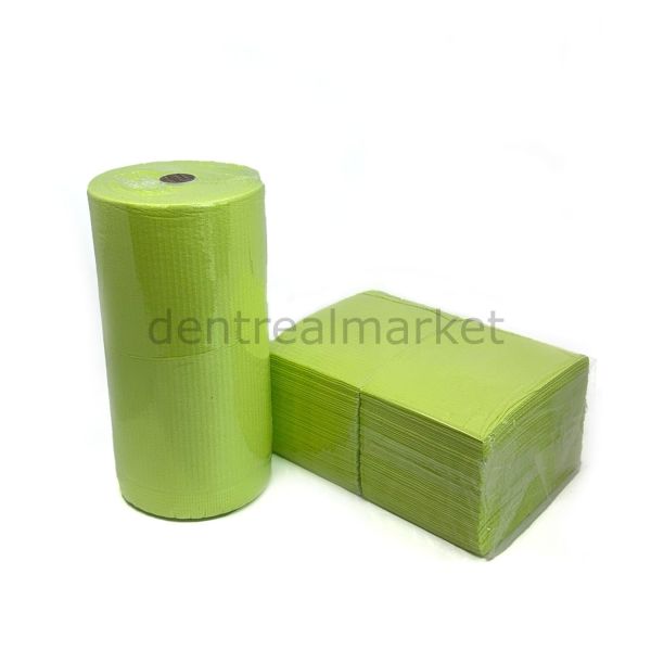Avrupa Rulo Dişci Hasta Önlüğü ve Tabla Örtüsü Takım -  Green Lime