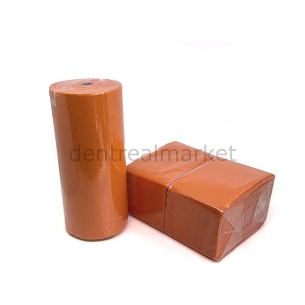 Avrupa Rulo Dişci Hasta Önlüğü ve Tabla Örtüsü Takım - Orange