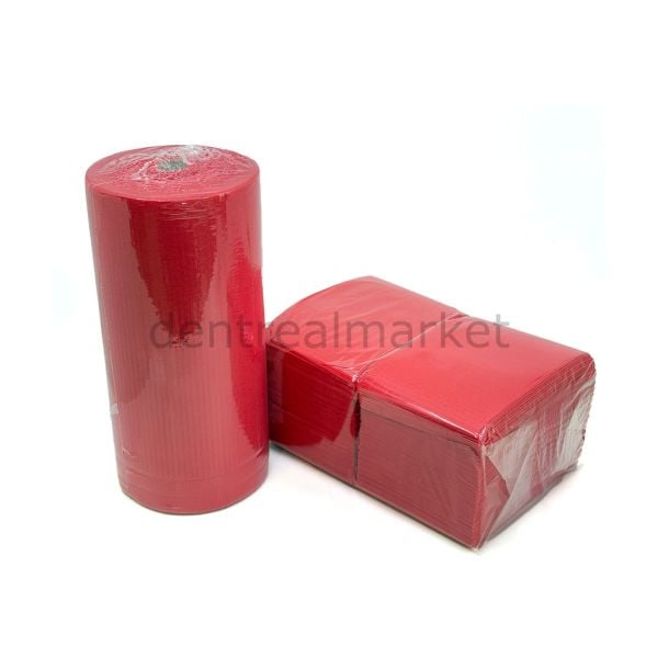 Avrupa Rulo Dişci Hasta Önlüğü ve Tabla Örtüsü Takım - Red