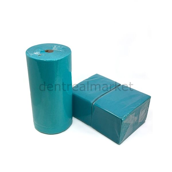 Avrupa Rulo Dişci Hasta Önlüğü ve Tabla Örtüsü Takım - Turquoise