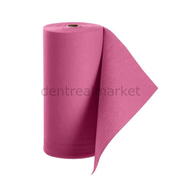 Avrupa Rulo Dişci Hasta Önlüğü ve Tabla Örtüsü Takım - Pink Cyclamen